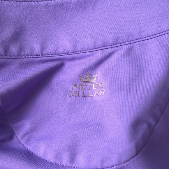 Peter Millar Pullover Top Medium Mens Purple Wicking Golf 1/2 Zip - Picture 3 of 3